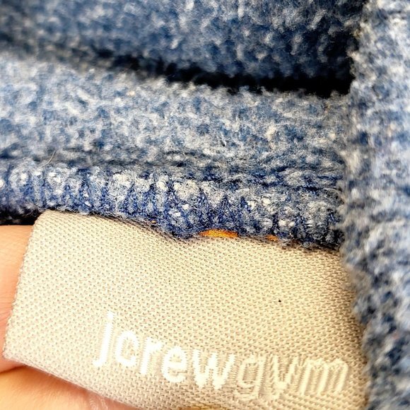 J. CREW Blue Gym Fleece Sweatshirt Top MEDIUM Quarter Zip Pullover Athleisure - Picture 2 of 7